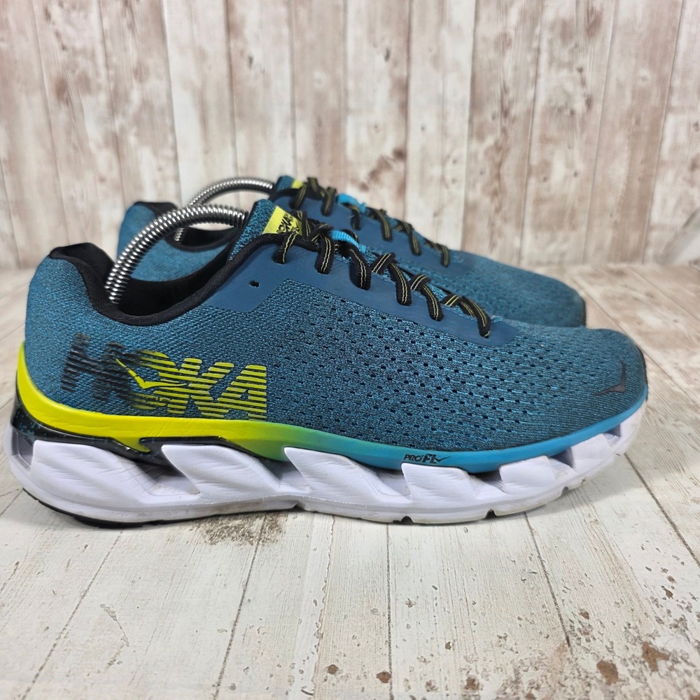 Hoka One One Elevon Mens 10 Running Shoes Blue Green 1019267 CSBLC Sneakers